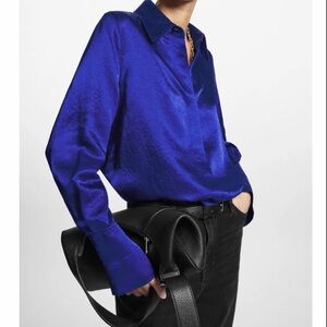 COS Electric Blue Satin Blouse